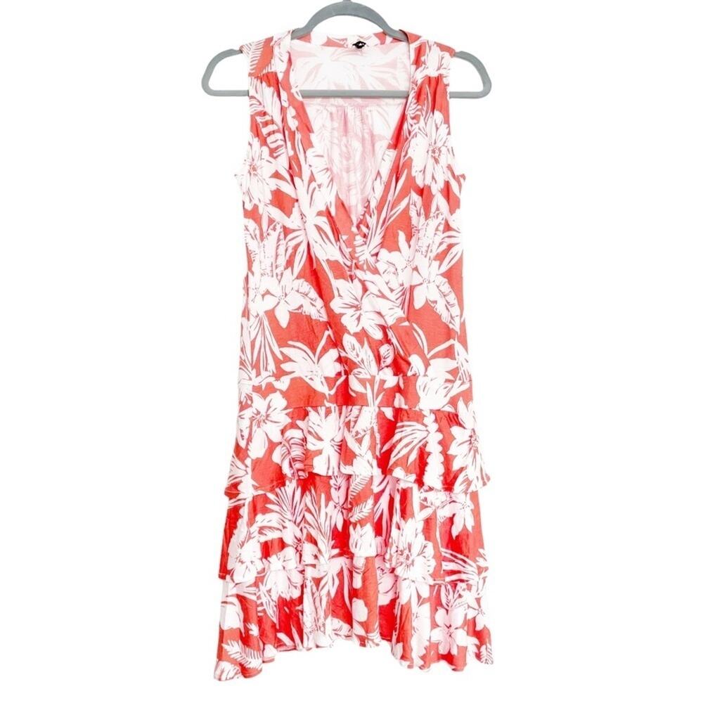 SINEQUANONE Made in Paris Tiered Tropical Dress Orange/White M